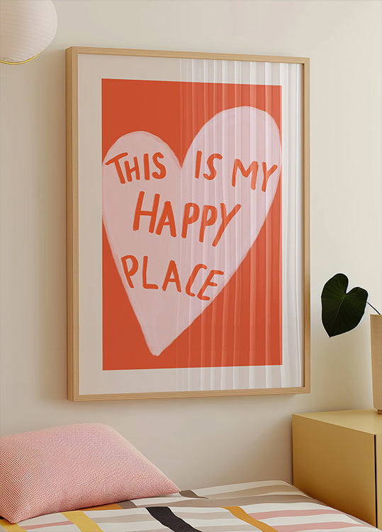 Message de coeur heureux Poster