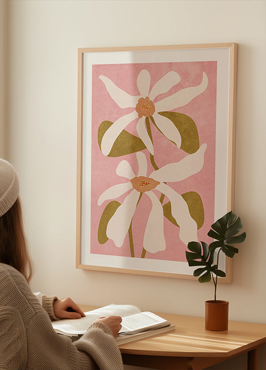 Fleurs abstraites en affiche