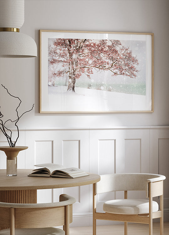 Neige au bord du lac Poster