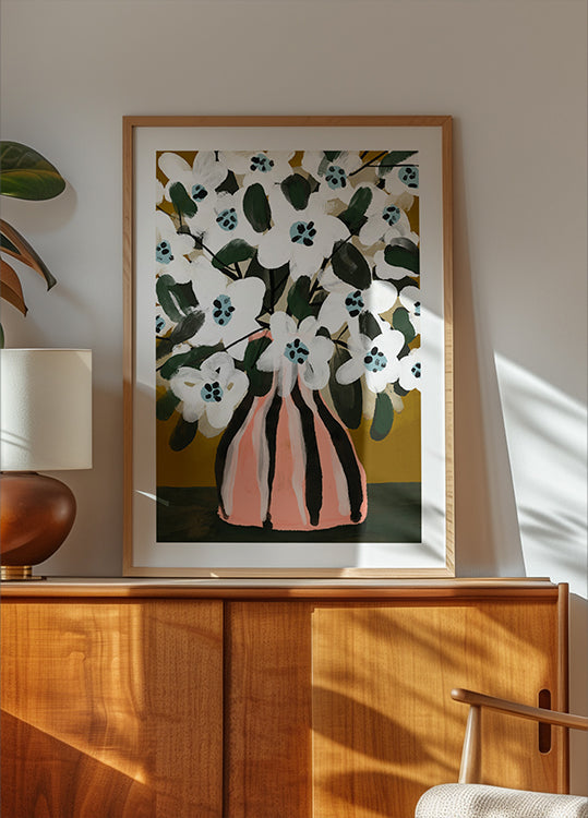 Rayures fleuries Poster