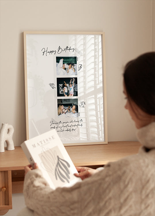 Happy Birthday Personalized Instax Collage Plakat - Posterbox