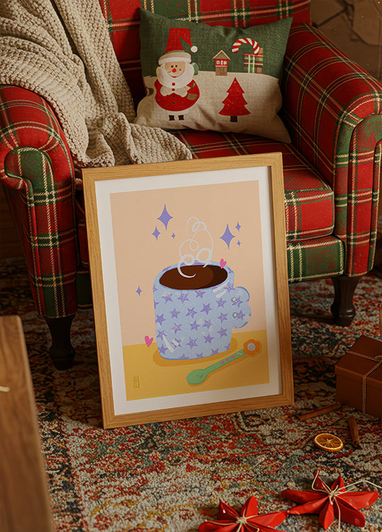 Illustration rétro de l'heure du café Poster