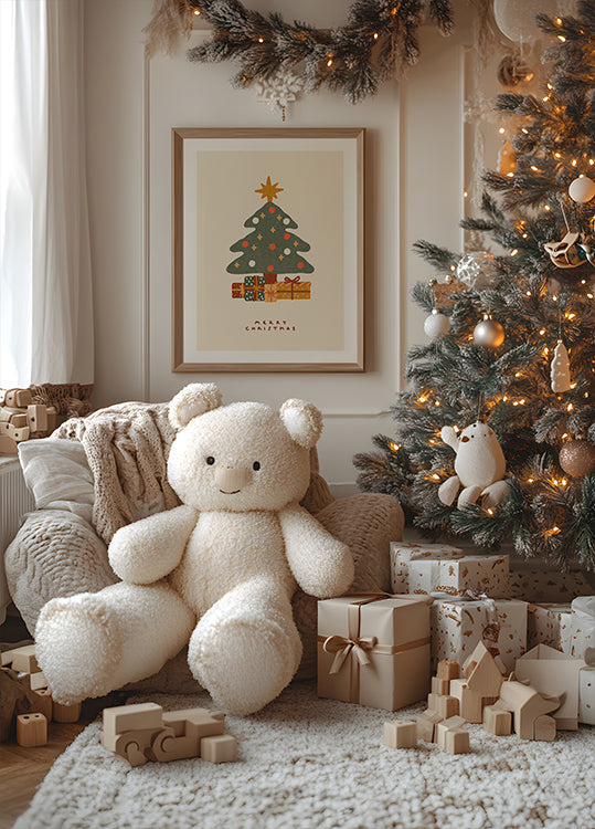 Poster Arbre de Noël avec des cadeaux