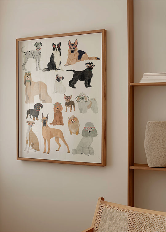 Chiens dans des lunettes Imprimer Poster
