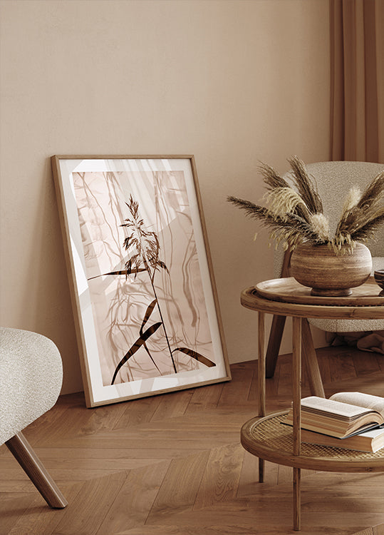 Réflexion de roseau Poster