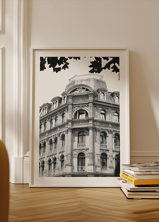Maison de ville baroque de Vienne noir et blanc Poster