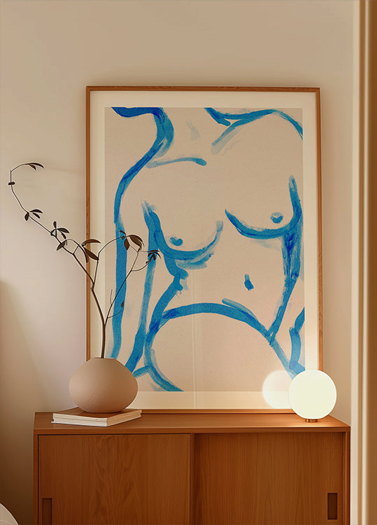 Nu Contour Bleu Poster