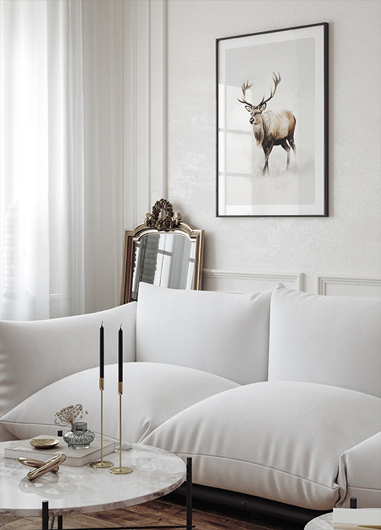 Renne dans la neige Poster