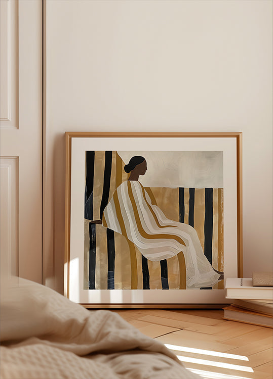 Dame à rayures Poster