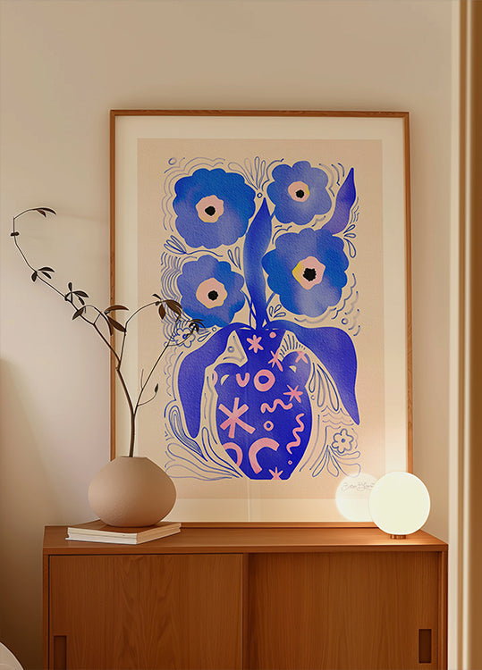 Fleurs bleues Hommage à Matisse Poster