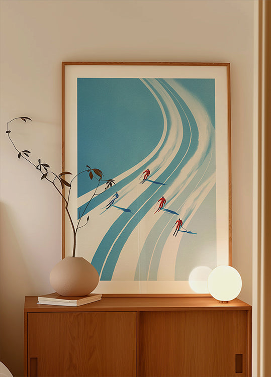 Quatre skieurs Poster