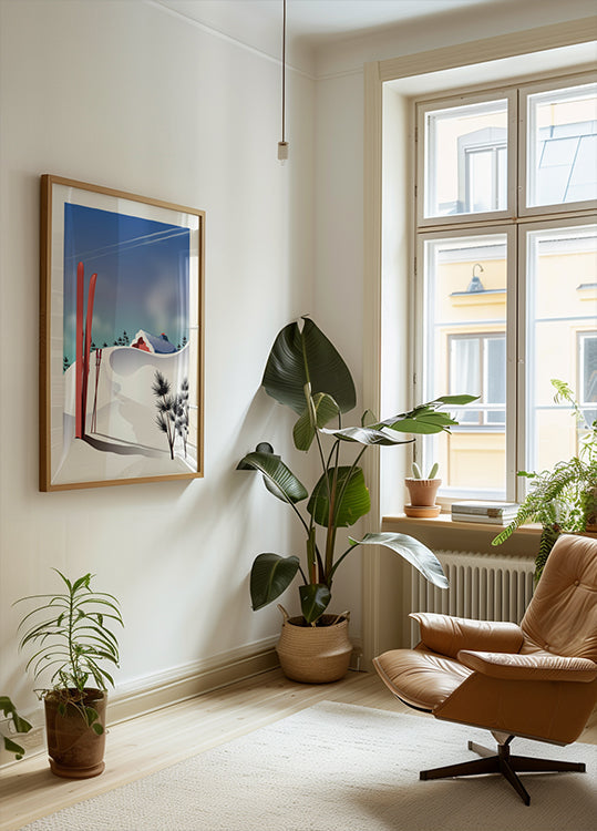 Affiche paysage de ski