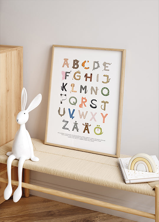 Lettres d'animaux Poster