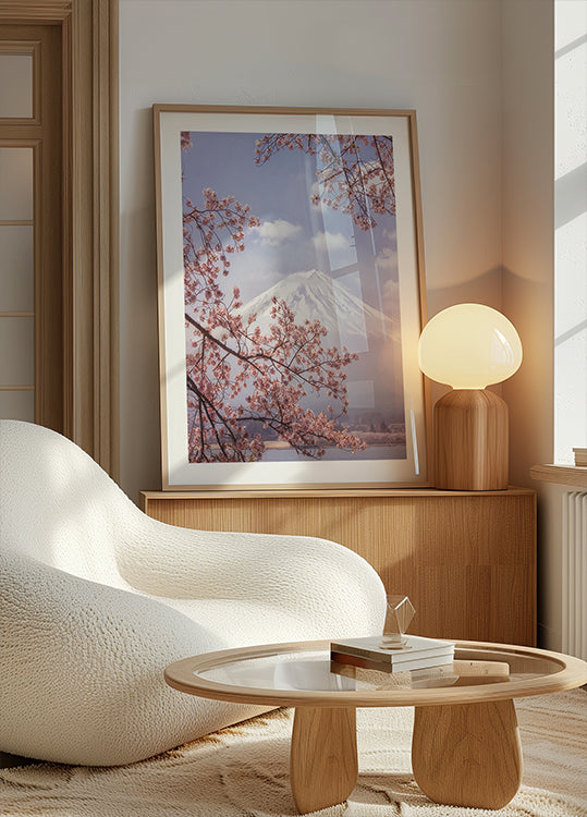 Poster Mont Fuji dans les fleurs de cerisier