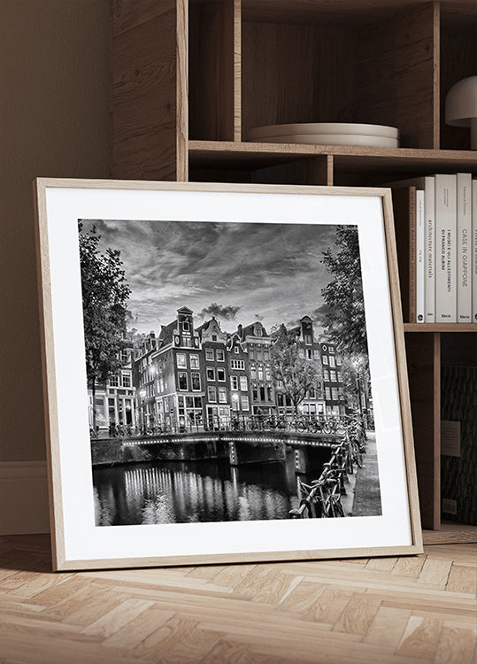 AMSTERDAM Impression idyllique de Single - Monochrome Poster