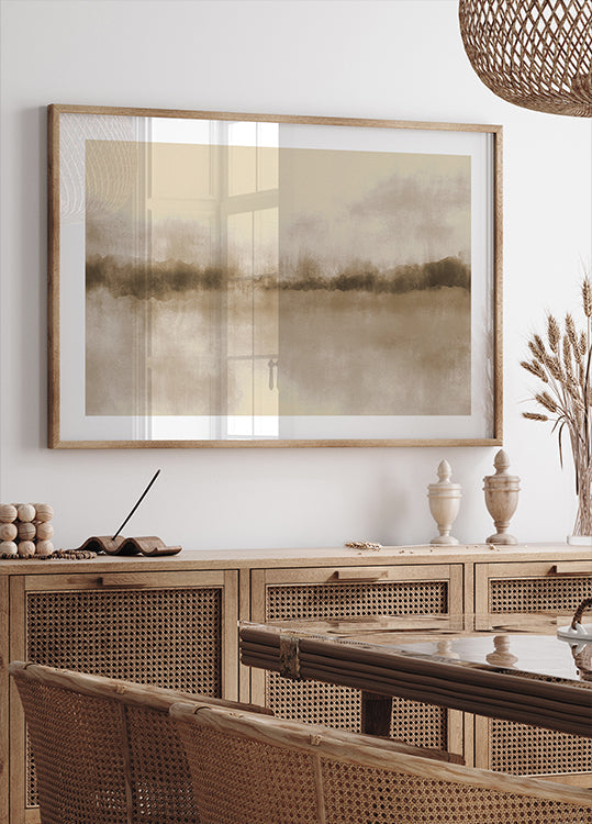 Paysage abstrait en bruns neutres Poster