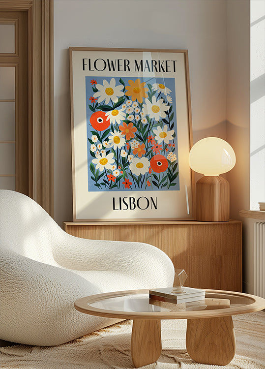 Marché aux fleurs Lisbonne Portugal Poster