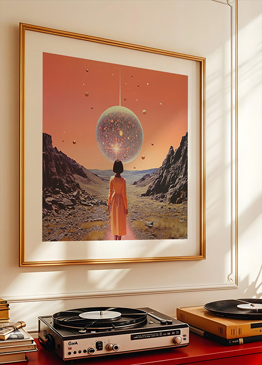 Un collage d'art de discothèque spatiale Poster