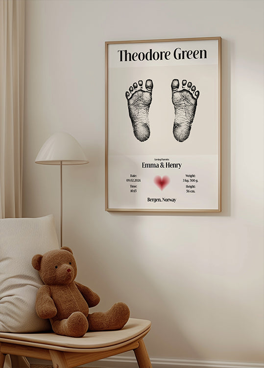 Affiche personnalisée empreinte de bébé