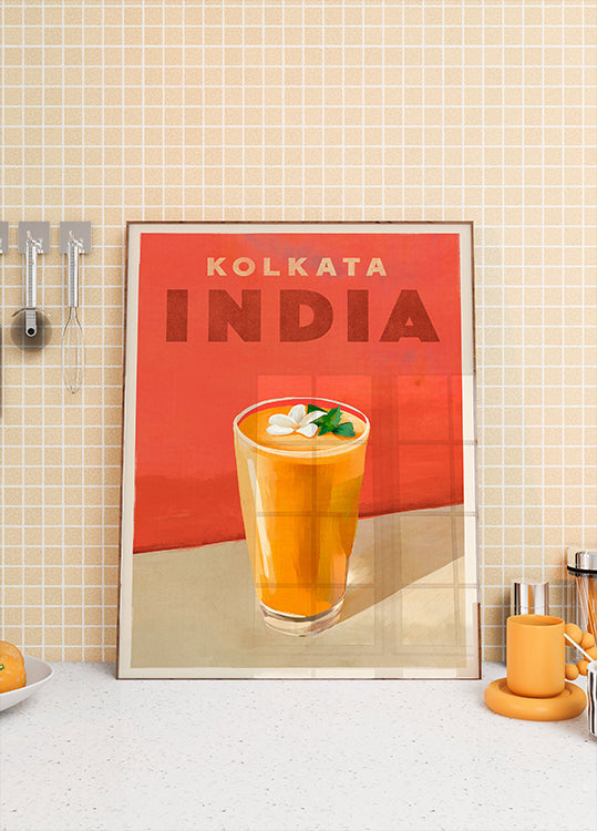 Affiche de voyage Cocktail Calcutta Inde