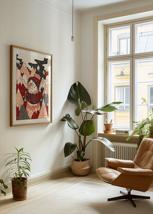 Chat d'hiver douillet Poster