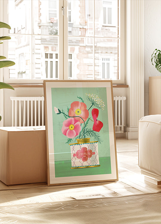 Coquelicots au thé au jasmin Poster