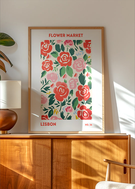 Marché aux fleurs de Lisbonne Poster