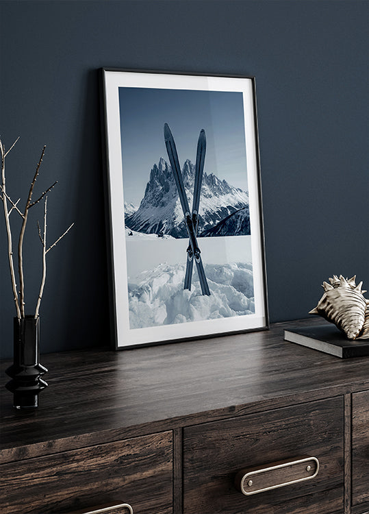 Skis croisés Poster