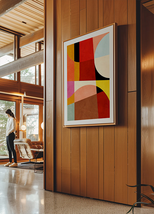 Couleurs chaudes Bauhaus Geometry2 Poster