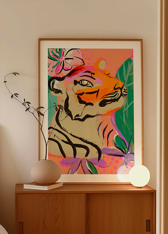 Fleur de tigre vibrante Poster