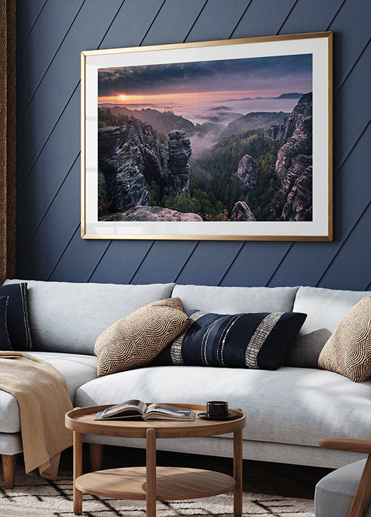 Lever de soleil sur les rochers