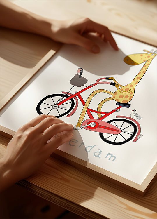 Girafe sur roues Poster