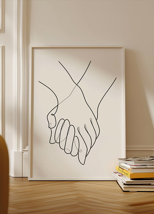Tenir la main des lignes Poster