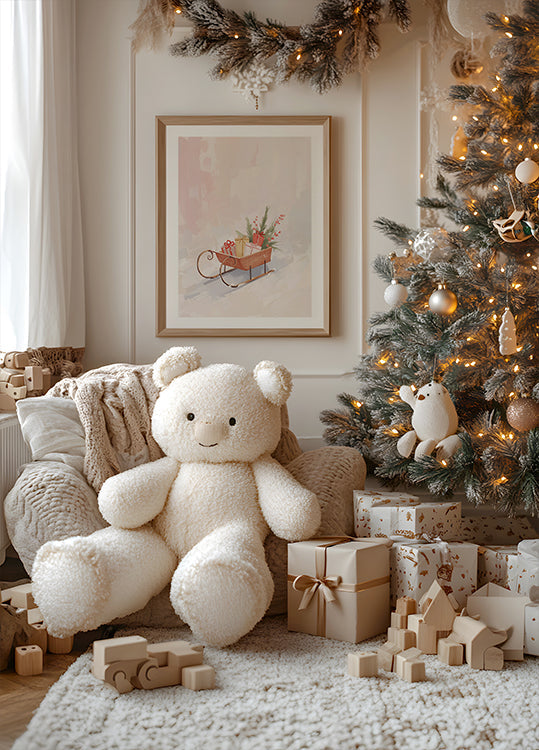 Schlitten mit Geschenken Poster