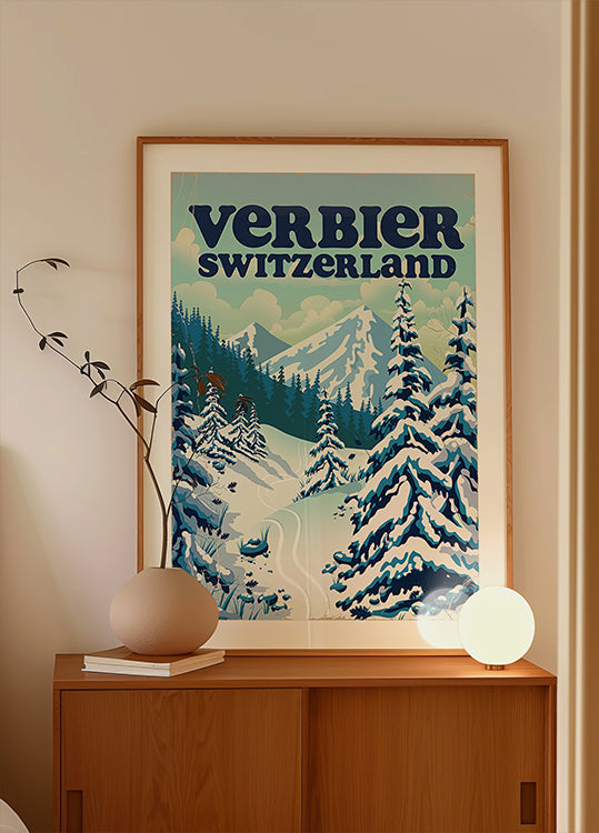 Affiche de ski de Verbier Suisse (NOUVEAU)