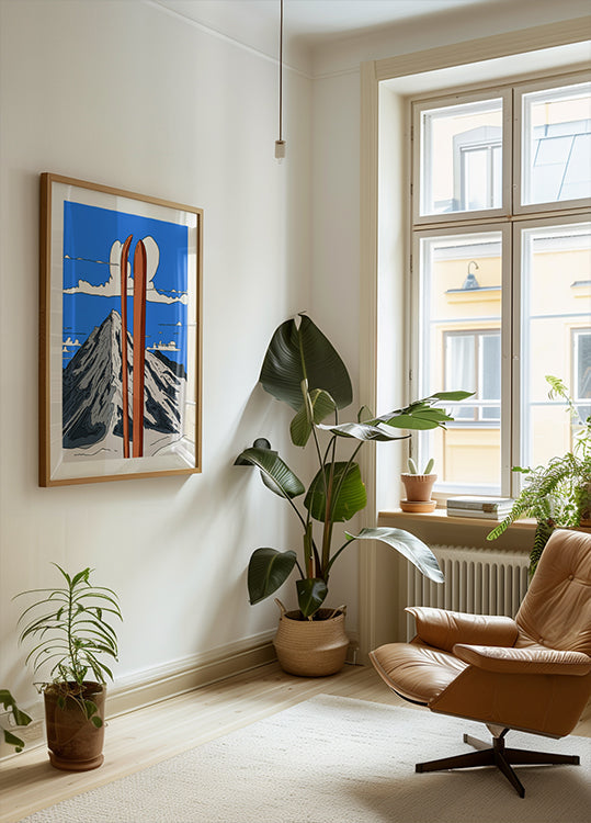 Une merveilleuse affiche de vacances au ski