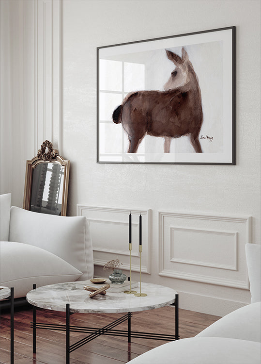 Cerf sur Creekside Lane Poster