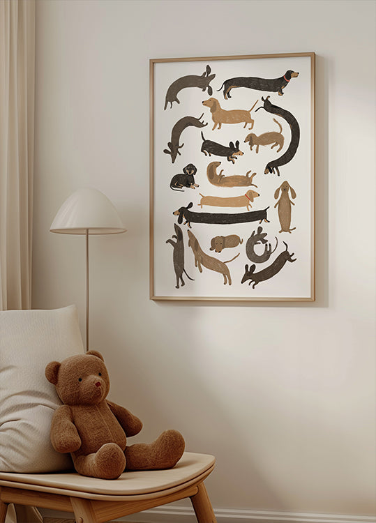 Affiche imprimée teckel