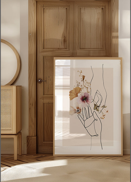 Mains de fleurs sauvages Poster