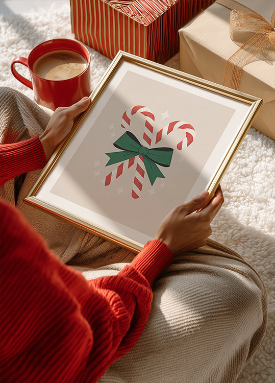 Cannes de bonbon de Noël Poster