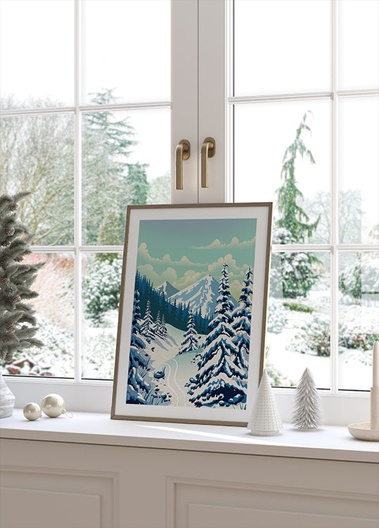 Paysage de ski Poster