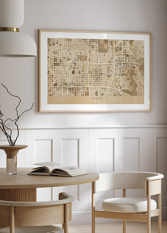 Carte sépia de Kyoto (NOUVEAU)