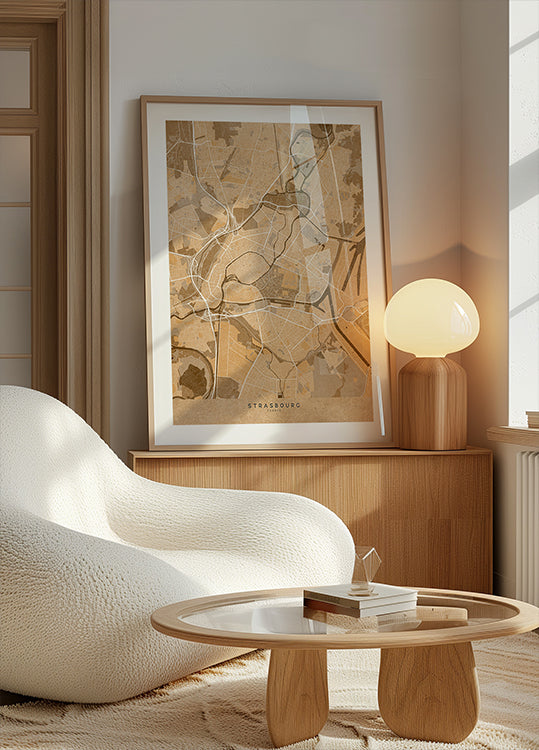 Carte vintage sépia de Strasbourg France (NOUVEAU)