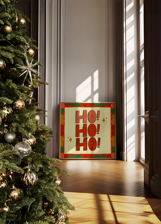 Illustration festive de Noël Ho Ho Ho (NOUVEAU)