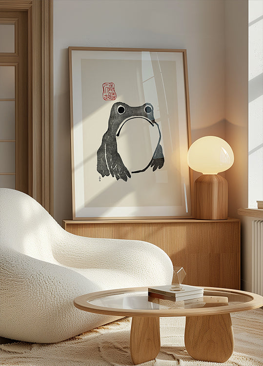 Grenouille grincheuse en noir Poster