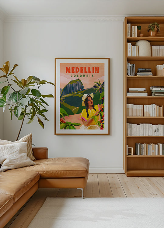 Medellin Colombie Affiche de voyage