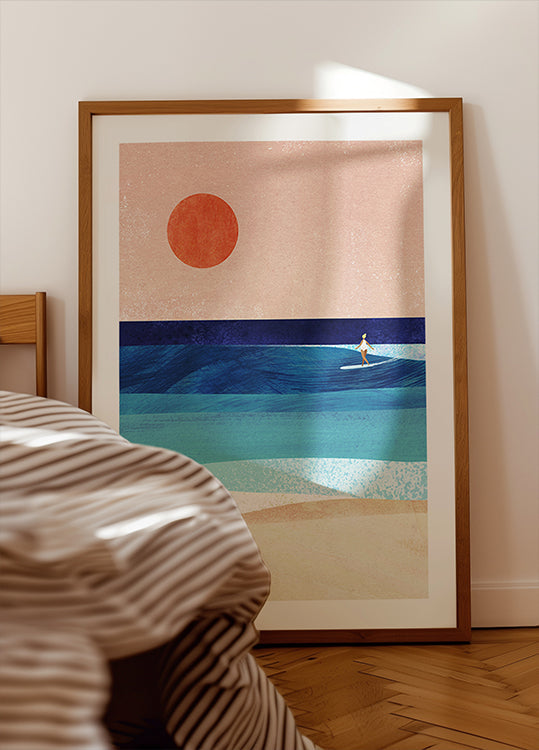 Fille de surf Poster