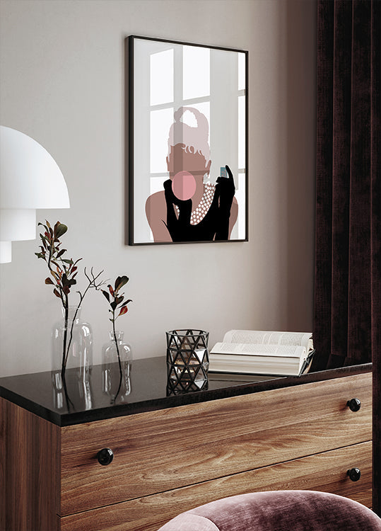 Fille de bubble-gum Poster