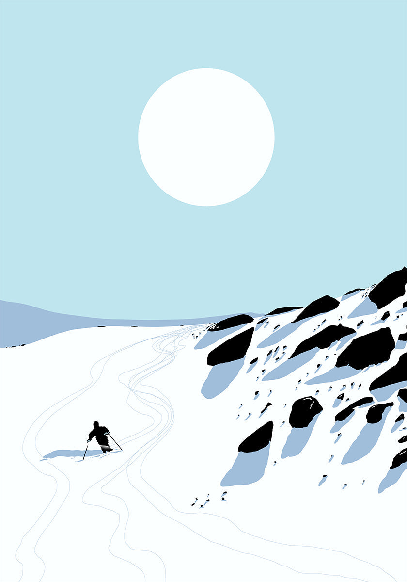 Snowy Mountain Descent Plakat - Posterbox