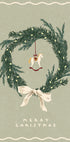 Horses toy on Christmas wreath with bow Plakat - Posterbox